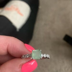 Bomb Party lab created Mint Green Opal Ring